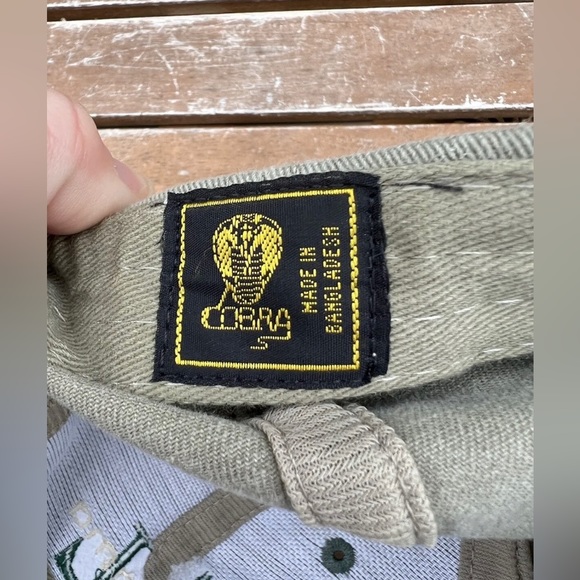 VTG Embroidered Hat Alabama Cap Adjustable Two Tone Cobra Khaki Green Old Money - Picture 8 of 8